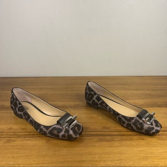 Michael Kors Leopard Print Pony Hair Flat Loafer Size 6 - Picture 3 of 8